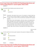 West Coast University PATHO 370 Final Exam Questions and Answers Best Rated A&plus; Latest Update 2022&sol;2023