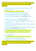 C214 OA Exam of 29 pages for the course Financial Management at Western Governors University &lpar;C214