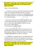 BIO MISC Leadership exam 2 Chapter 05&colon; Legal and Ethical Issues Questions and Answer Rated Latest update 2022&sol;2023 