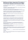McKissock Basic Appraisal Principles I Final Exam Quizzes and Answers 2022