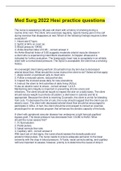 Med Surg 2022 Hesi practice questions