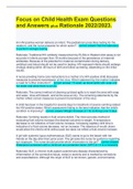 Focus on Child Health Exam Questions and Answers plus Rationale 2022&sol;2023&period;