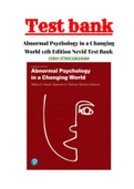 Abnormal Psychology in a Changing World 11th Edition Nevid Test Bank ISBN:9780135821688|Complete Test bank (1 - 15 Chapter)|Guide A+