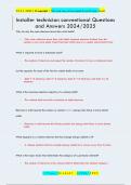 Installer technician conventional Questions  and Answers 2024&sol;2025