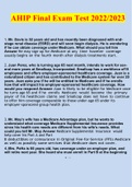 AHIP FINAL EXAM TEST QUESTIONS AND ANSWERS &lpar;2022&sol;2023&rpar; &lpar;VERIFIED GRADE BOOSTER&rpar; 20222023