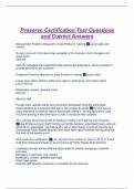 Proserve Certification Test Questions and Correct Answers