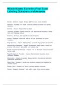 Milady Master Esthetics Final Exam Labeling Questions and Answers