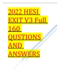 2022 HESI EXIT V3 Full 160 QUSTIONS AND ANSWERS