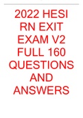 2022 HESI RN EXIT EXAM V2 FULL 160 QUESTIONS AND ANSWERS