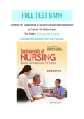Test Bank for Fundamentals of Nursing&colon; Concepts and Competencies for Practice 9th Edition Craven