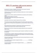 BHS 175 questions with correct answers  provided
