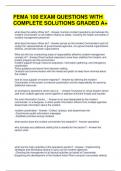 FEMA 100 EXAM QUESTIONS WITH COMPLETE SOLUTIONS GRADED A&plus;
