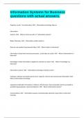 Information Systems for Business questions with actual answers&period;