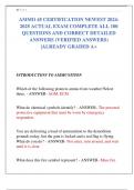 AMMO 45 CERTIFICATION NEWEST 2024-2025 ACTUAL EXAM COMPLETE ALL 100  QUESTIONS AND CORRECT DETAILED  ANSWERS &lpar;VERIFIED ANSWERS&rpar;  &vert;ALREADY GRADED A&plus;