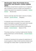 Washington State Real Estate Exam Questions and Answers &lpar;Latest update 2024&rpar;