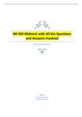 NR 509 Midterm with All the Questions  and Answers Involved
