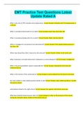 EMT Practice Test Questions Latest Update Rated A