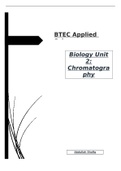 Unit 2, Biology, Chromatography assigment