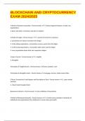 BLOCKCHAIN AND CRYPTOCURRENCY EXAM 2024&sol;2025