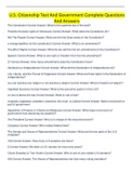 U&period;S&period; Citizenship Test And Government Complete Questions And Answers