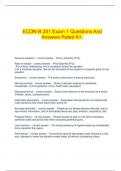  ECON-B 251 Exam 1 Questions And Answers Rated A&plus;&period;