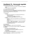 Samenvatting 10 Voor Biologie - Hoofdstuk 19: Hormonale regulatie