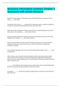 Business information systems Chapter 1 questions with actual answers&period;