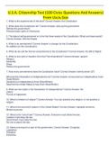 U&period;S&period;A&period; Citizenship Test &lpar;100 Civics Questions And Answers&rpar; From Uscis&period;Gov