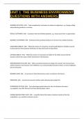 UNIT 1  THE BUSINESS ENVIRONMENT QUESTIONS WITH ANSWERS&period;