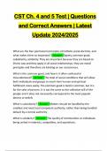 CST Ch&period; 4 and 5 Test &vert; Questions and Correct Answers &vert; Latest Update 2024&sol;2025