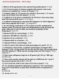 NLN PAX EXAM STUDY  MATH QUETSIONS AND ANSWERS GRADED A&plus;
