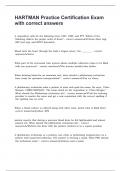 HARTMAN Practice Certification Exam with correct answers