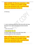MED-SURGE ATI Review 2022&sol;2023 &comma; MED SURG ATI  EXAM &lpar;Q & As&rpar; BEST EXAM SOLUTION SATISFACTION  GUARANTEED SUCCESS 2022&sol;2023 RATED A&plus;