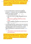 ATI RN Pharmacology Proctored Exam 2022&comma; RN Pharmacology Proctored Exam  solutions with updated complete resources for 2022&sol;2023 ati exams graded A&plus;
