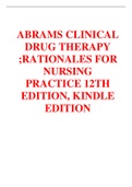 ABRAMS CLINICAL DRUG THERAPY ;RATIONALES FOR NURSING PRACTICE 12TH EDITION, KINDLE EDITION