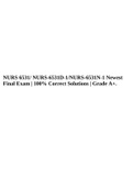 NURS 6531/ NURS-6531D-1/NURS-6531N-1 Adv. Practice Care Of Adults Newest Final Exam | 100% Correct Solutions | Grade A+. 