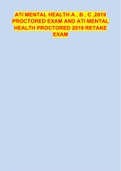 ATI MENTAL HEALTH PROCTORED EXAM ( 3 Versions=A, B, C) | (Verified Answers, Already graded A DOWNLOAD TO BOOST YOUR GRADE)
