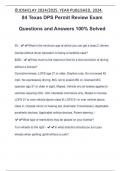 84 Texas DPS Permit Review Exam Questions and Answers 100&percnt; Solved