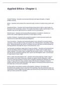 Applied Ethics- Chapter 1 Exam Questions and Answers