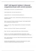CSET 145 Spanish Subtest 1 &lpar;General Linguistics&rpar; Exam with correct answers&period;