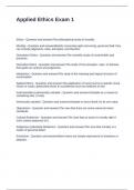 Applied Ethics Exam 1 Questions and Answers