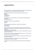 Applied Ethics Exam Questions and Correct Answers