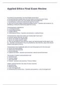Applied Ethics Final Exam Review Questions and Answers