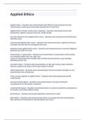 Applied Ethics Quiz of Questions and Answers