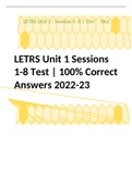 LETRS Unit 1 Sessions 1-8 Test | 100% Correct Answers 2022-23