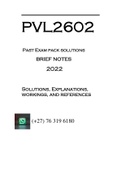 PVL2602 - PAST EXAM PACKS SOLUTIONS & BRIEF NOTES - 2022
