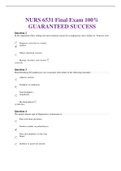 NURS 6531 Final Exam 100&percnt; GUARANTEED SUCCESS 