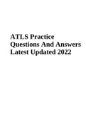 ATLS Practice Questions And Answers Latest Updated 2022