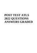 POST TEST ATLS 2022 QUESTIONS ANSWERS GRADED
