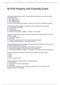 NJ PSI Property and Casualty Exam Questions with Solutions